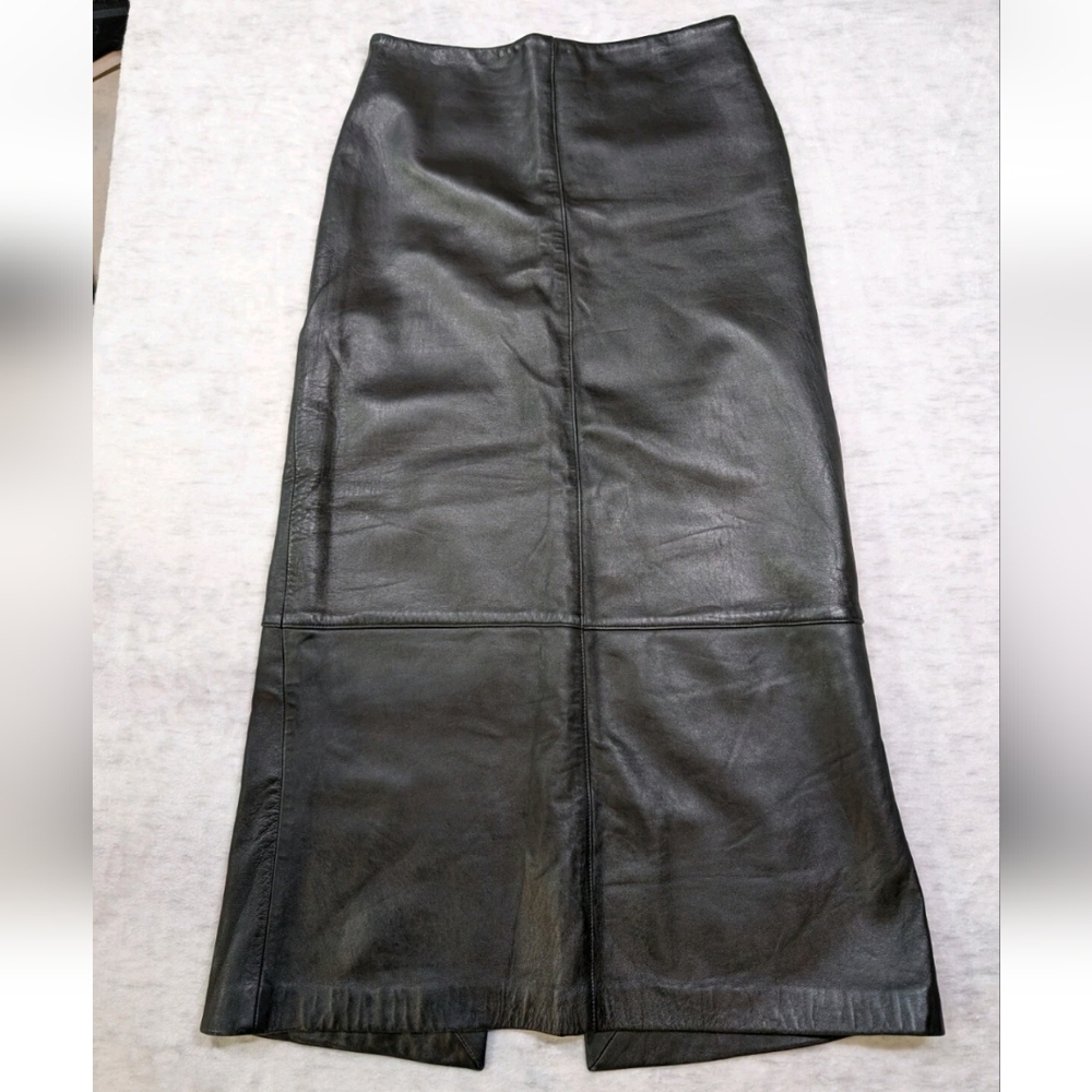 Black Leather Maxi Skirt